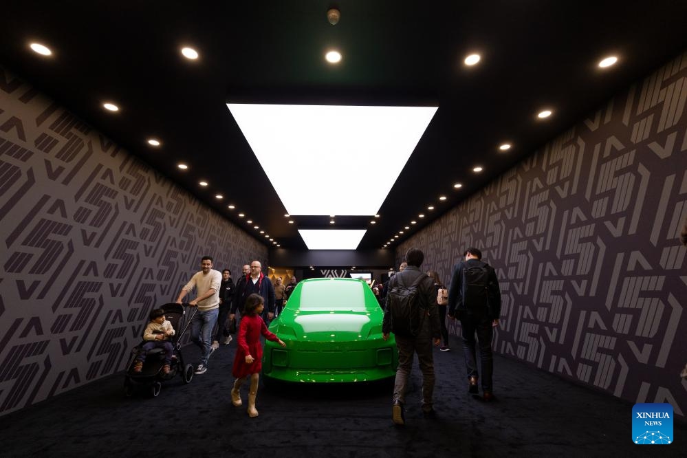 Visitors are seen at the 91st Geneva International Motor Show in Geneva, Switzerland, Feb. 28, 2024. The 91st Geneva International Motor Show opened to the public on Feb. 27 and will last until March 3.(Photo: Xinhua)