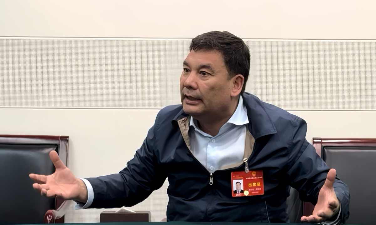 Picture of Kurban Niyaz, a deputy to the 14th National People's Congress and a primary school principal in south Xinjiang. Photo: He Zhuoqian/GT