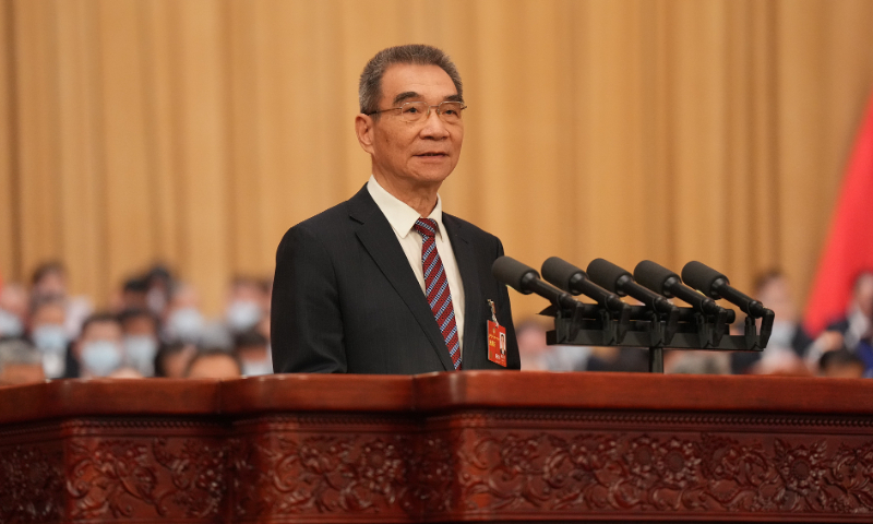 Justin Lin Yifu at the first session of the 14th National Committee of the Chinese People's Political Consultative Conference (CPPCC) on March 7, 2023 Photo: VCG