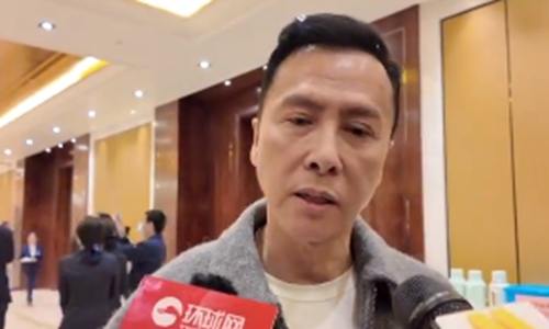 Donnie Yen during an interview on the sidelines of China's ongoing annual two sessions, on March 5, 2024