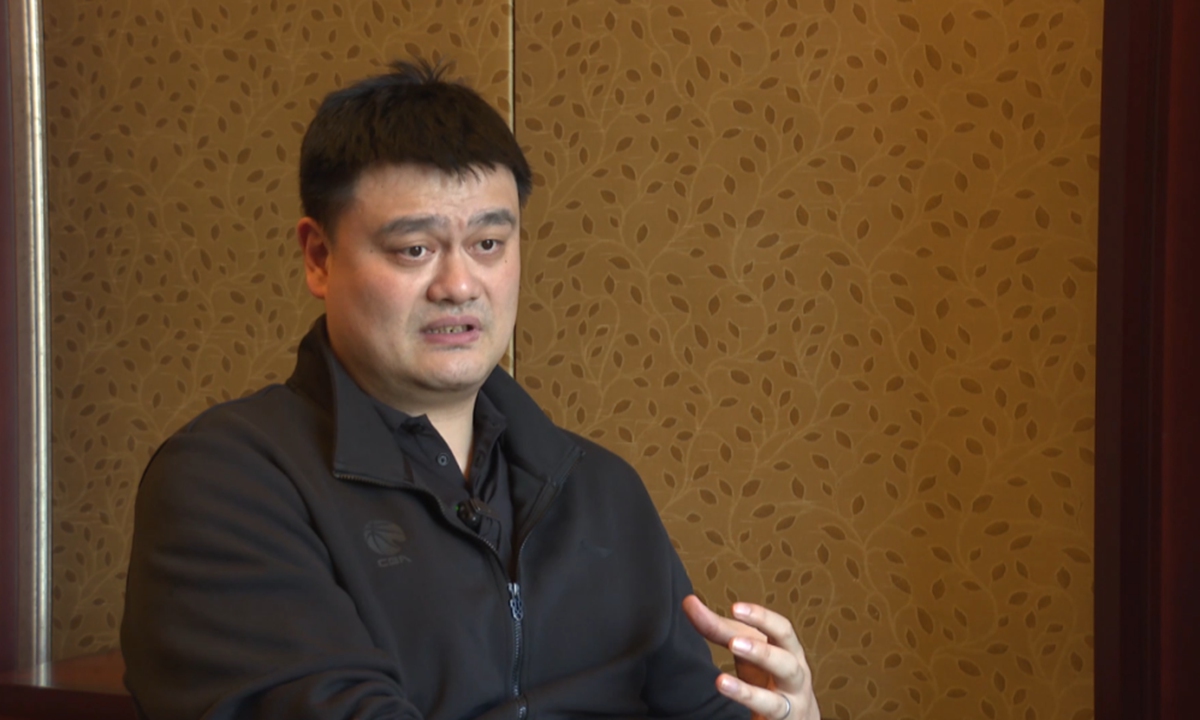 Yao Ming in the interview. Photo: CCTV