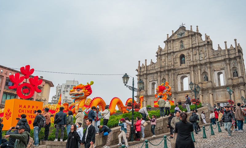 On the first day of the Year of the Dragon on February 10, 2024, a series of Spring Festival activities including dragon and lion dance make festive atmosphere strong in the Macao SAR. Photo: IC