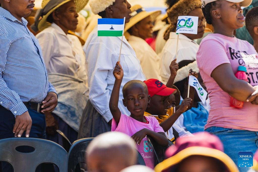People watch performance during the Moshoeshoe's Day commemoration in Maseru, Lesotho, March 11, 2024. The Moshoeshoe's Day is celebrated annually by Basotho on March 11 to commemorate the death of Moshoeshoe I.(Photo: Xinhua)