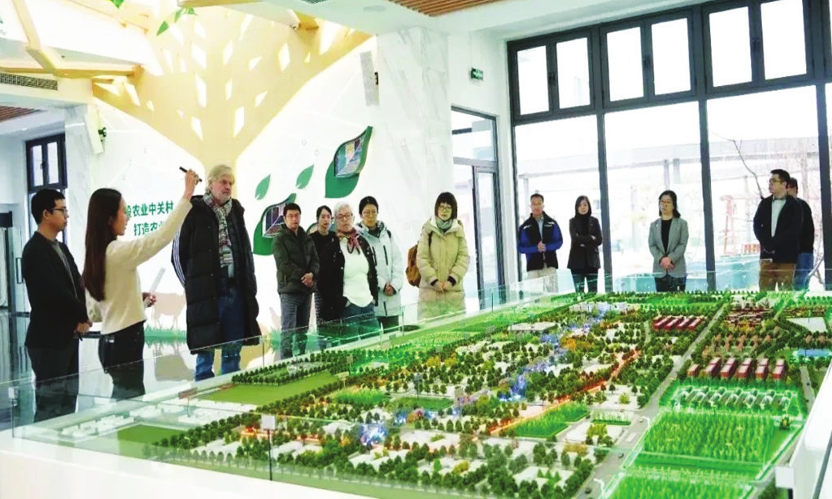 A delegation from the Swedish Embassy in China visits Jingwa Center, an agricultural scientific and technological innovation hub in Beijing on February 27. Photo: Courtesy of Jingwa Center 