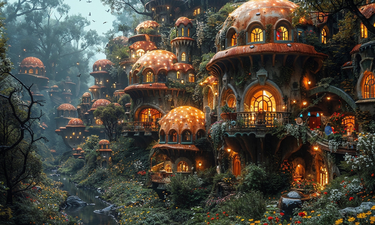 Screenshots of the AI-generated animated video Tale oof Lipu Village Photos: Courtesy of Lipu Village