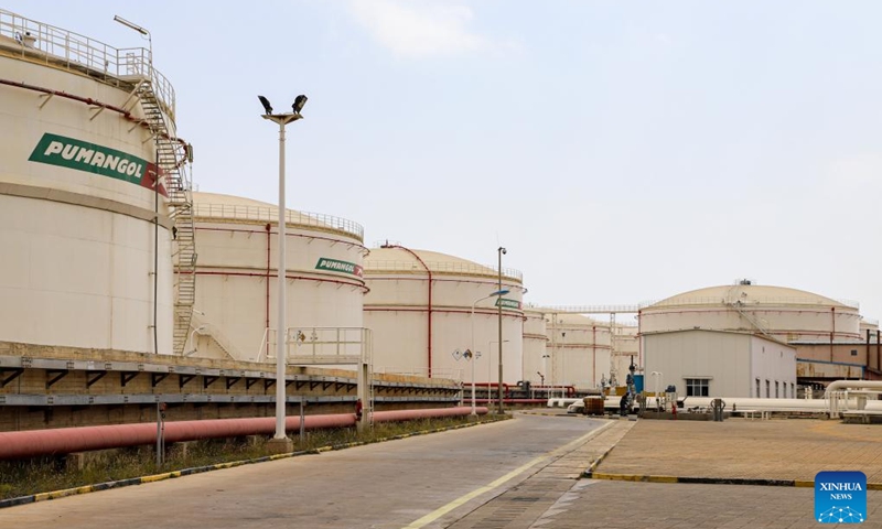 This photo taken on May 22, 2023 shows a view of Luanda Fishing Port Terminal, a fuel terminal, in Luanda, capital of Angola(Photo: Xinhua)
