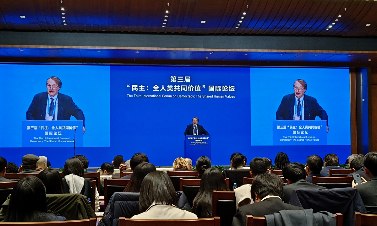 The Third International Forum on Democracy: The Shared Human Values is held in Beijing on March 20, 2024. Photo: Qian Jiayin/GT