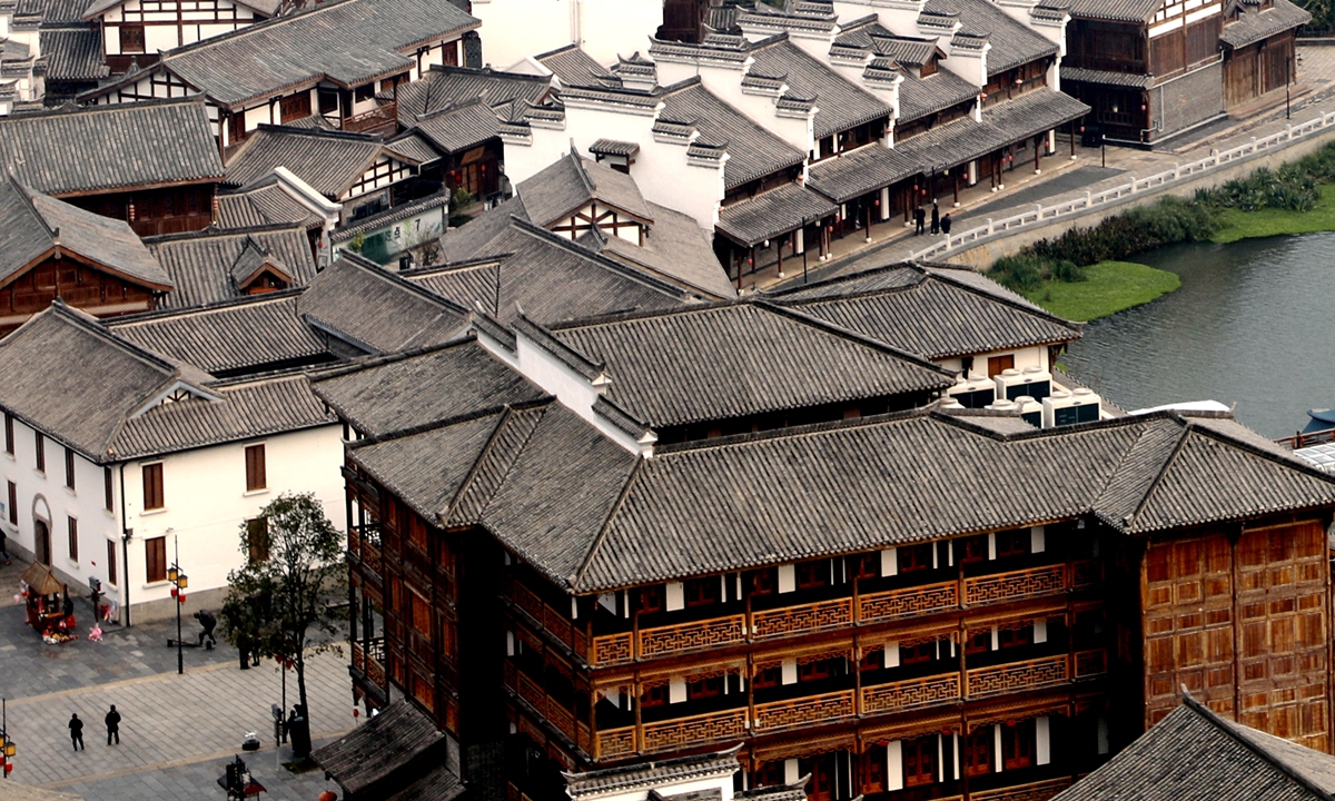 A view of the Riverside Street in Changde, Central China's Hunan Province.  Photo: VCG