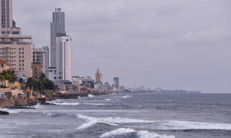 The seaside scenery is seen in Colombo, capital of Sri Lanka, March 29, 2024. (Xinhua/Xu Qin)