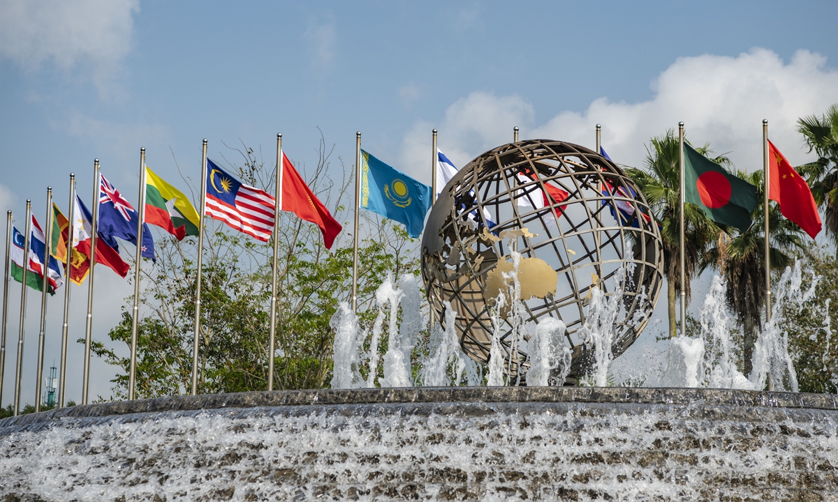 This photo taken on March 25, 2024 shows the Boao Forum for Asia (BFA) International Conference Center in Boao, South China's Hainan Province, is ready for the upcoming forum. The BFA Annual Conference 2024 will be held from March 26 to 29 in Boao, focusing on how the international community can work together to deal with common challenges and shoulder their responsibilities. Photo: cnsphoto