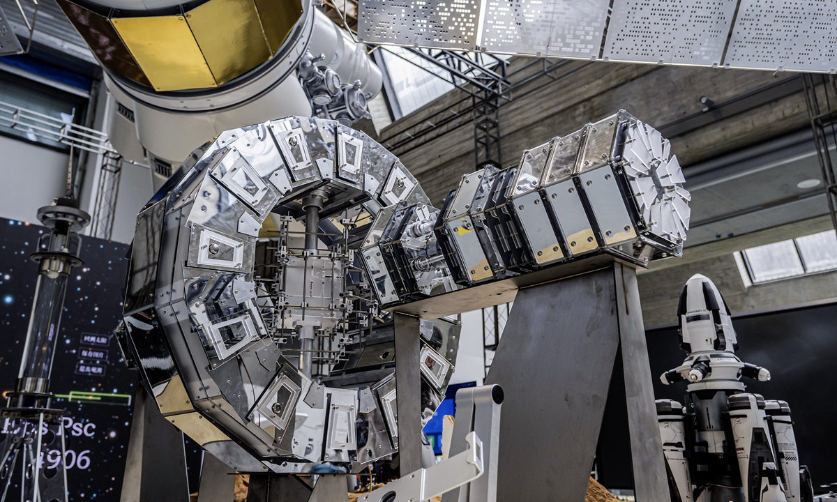 A conceptual design of space equipment at the exhibition Photo: Courtesy of China Academy of Art