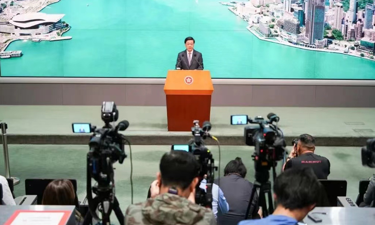 Hong Kong Special Administrative Region Chief Executive John Lee meets the press on March 26, 2024. Photo: stheadline.com