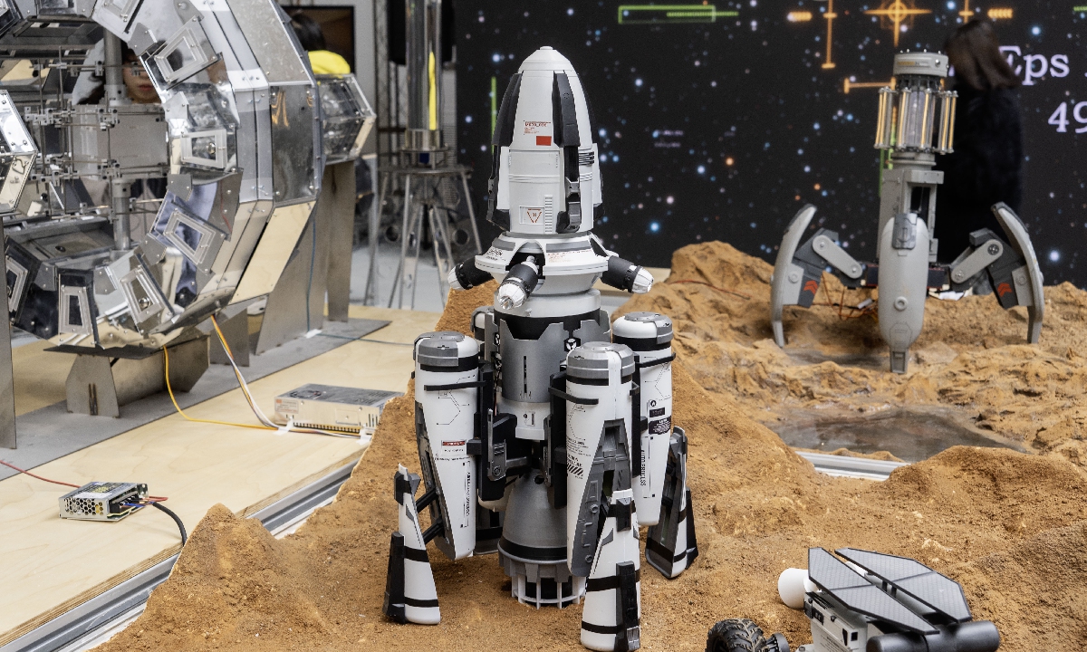 A conceptual design of space equipment at the exhibition Photo: Courtesy of China Academy of Art