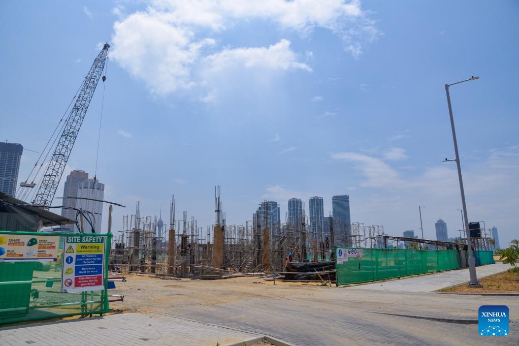 A view of the Colombo Port City under construction is seen in Sri Lanka, March 27, 2024. The Colombo Port City, located near Colombo's central business district, is a flagship project regarded as a model of Belt and Road cooperation between China and Sri Lanka.(Photo: Xinhua)