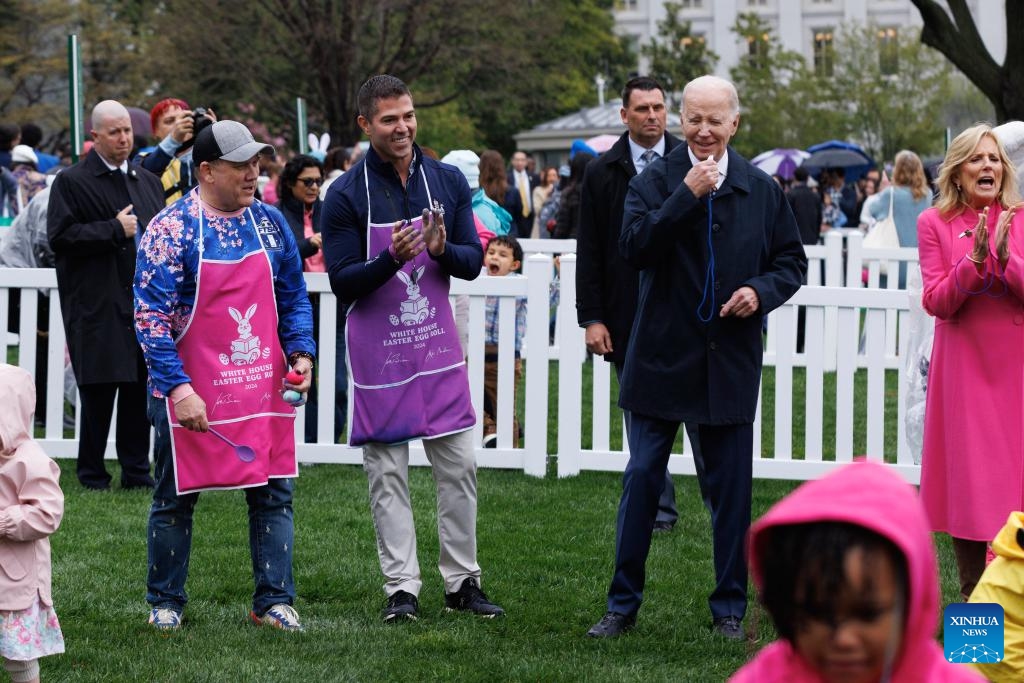 U.S. President Joe Biden attends the annual Easter Egg Roll on the South Lawn of the White House in Washington, D.C., the United States, on April 1, 2024(Photo: Xinhua)