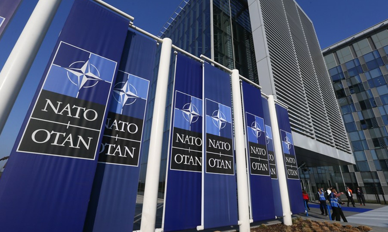 Staff members work at the NATO Headquarters in Brussels, Belgium, March 24, 2022.(Photo: Xinhua)
