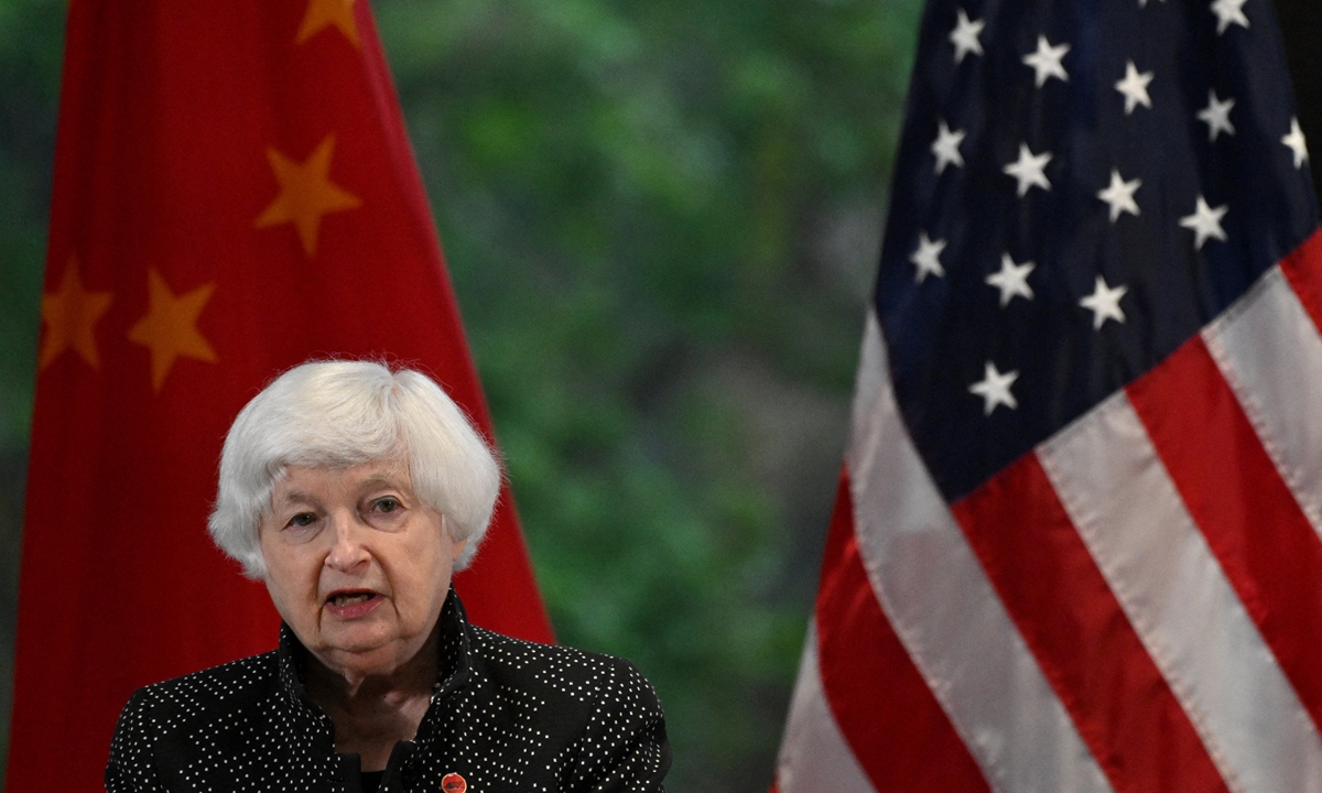 US Treasury Secretary Janet Yellen delivers a speech during the AmCham China Fireside Chat at Baiyun International Conference Center,<strong>china double fiber braid hydraulic hose suppliers</strong> in southern Chinese city of Guangzhou on April 5, 2024.Photo:AFP