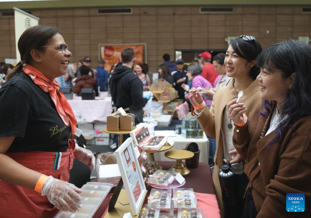 People visit the 16th Annual San Francisco International Chocolate Salon in San Francisco, the United States, April 7, 2024.(Photo: Xinhua)