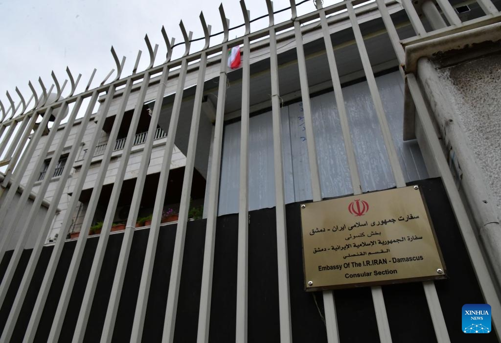 Photo taken on April 8, 2024 shows the new Iranian consulate in Damascus, Syria. Iranian Foreign Minister Hossein Amir-Abdollahian opened a new consulate building in the Syrian capital of Damascus on Monday, following the destruction of the previous consulate by an Israeli strike last week.(Photo: Xinhua)