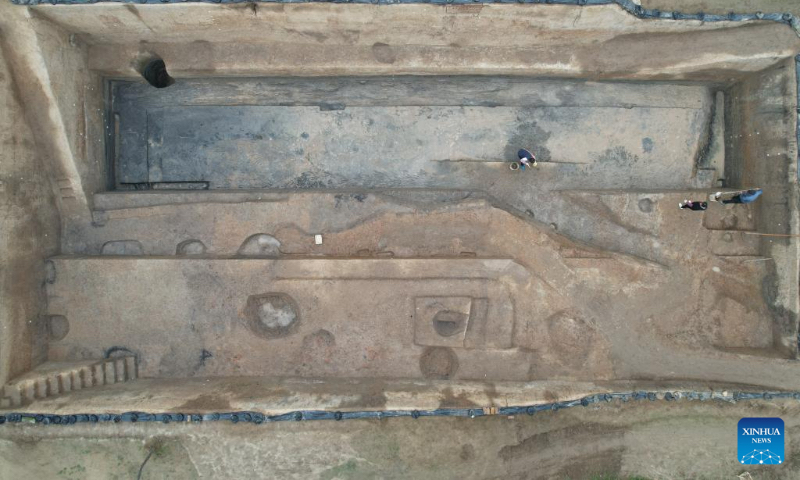 An aerial drone photo taken in December 2022 shows a view of the Sidun Site in Tianning District of Changzhou, east China's Jiangsu Province.