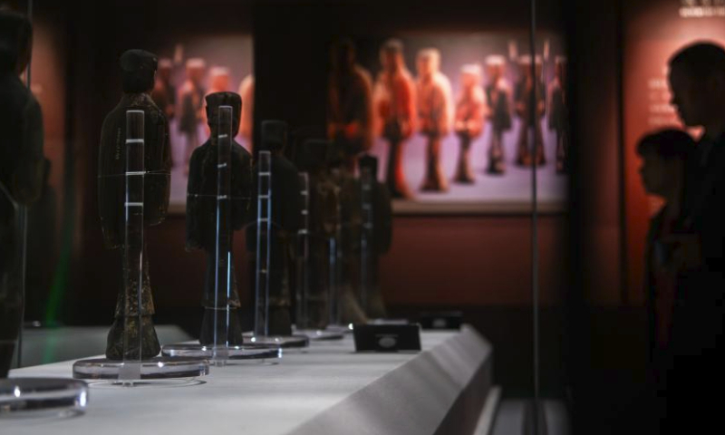 People visit Jingzhou Museum in the city of Jingzhou, central China's Hubei Province, April 13, 2024. Many citizens and tourists chose to spend their leisure time at the museum on Saturday. (Xinhua/Wu Zhizun)