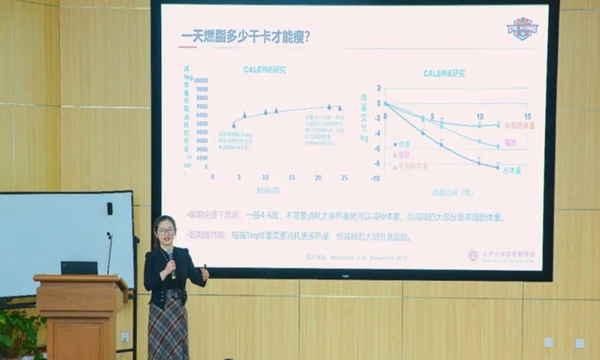 The teacher is delivering a lecture during the 