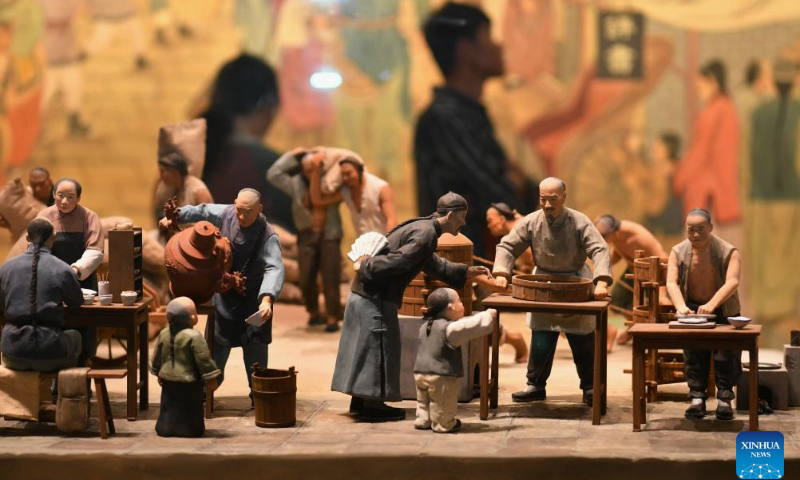 Tourists visit an exhibition hall on intangible cultural heritage alongside China's Grand Canal, in Cangzhou, north China's Hebei Province, April 19, 2024. (Xinhua/Yang Shiyao)