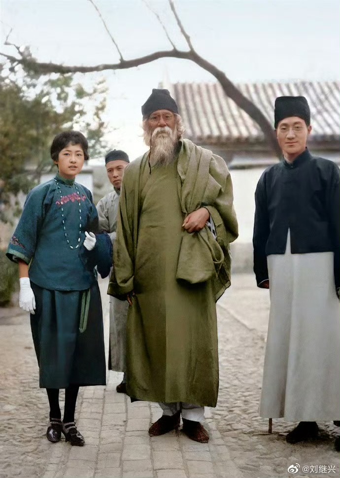 A restored photograph includes Indian writer Rabindranath Tagore, Chinese architect Lin Huiyin and poet of Xu Zhimo Photo: Courtesy of Sina Weibo