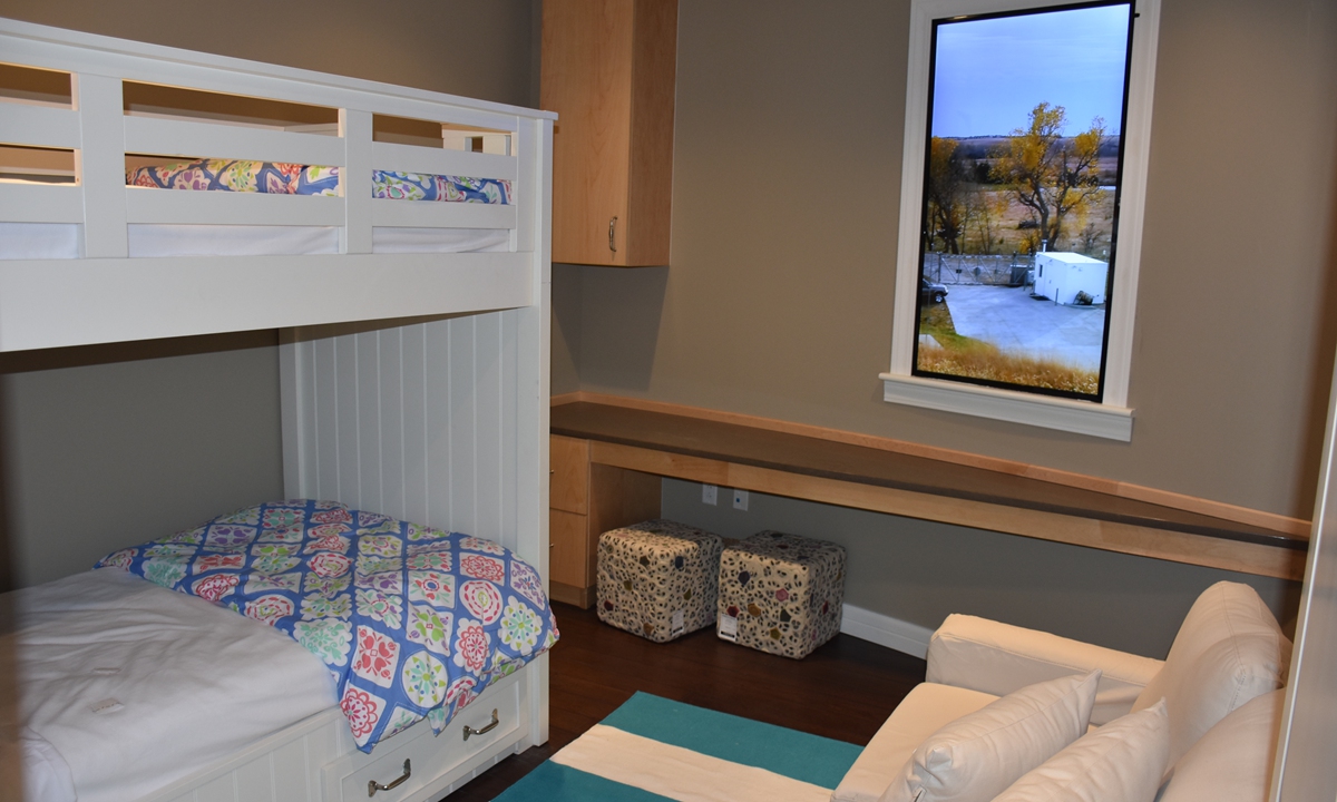 A bed room in Larry Hall's underground mansion