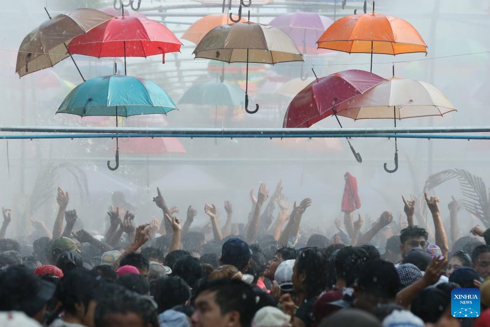 People celebrate the water festival in Yangon, Myanmar, April 15, 2024.(Photo: Xinhua)