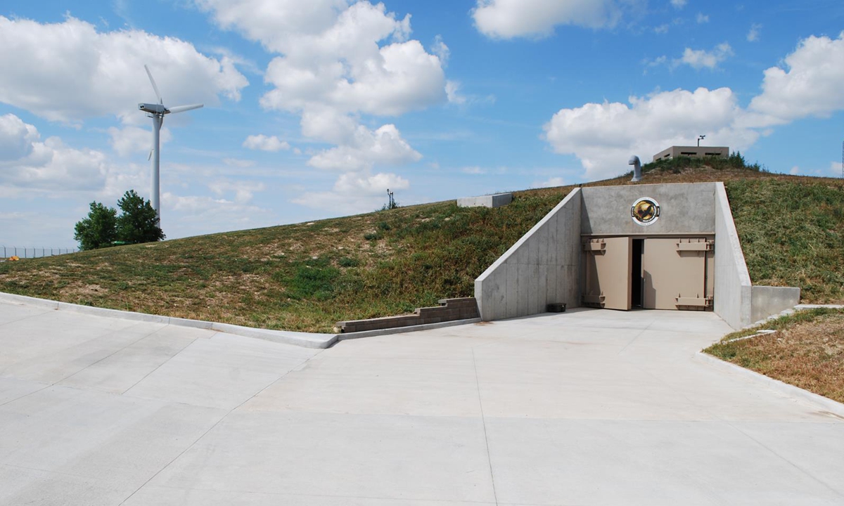 The entrance of American billionaire Larry Hall's underground mansion to survive the apocalypse, pictured on April 20, 2022. Photos: VCG
