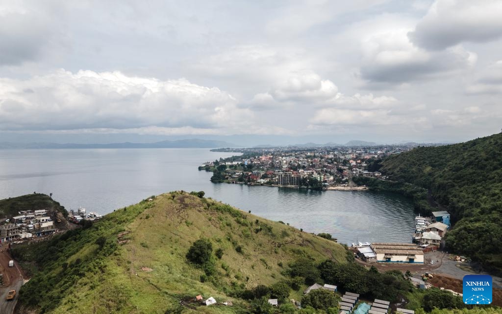 An aerial drone photo taken on April 14, 2024 shows a view of Goma, North Kivu province, Democratic Republic of the Congo.(Photo: Xinhua)