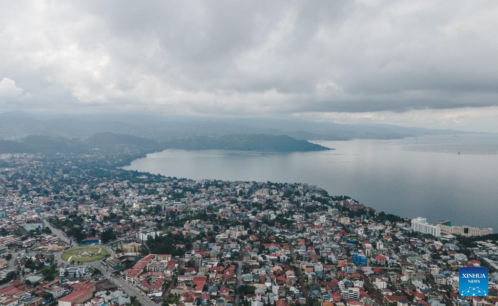 An aerial drone photo taken on April 14, 2024 shows a view of Goma, North Kivu province, Democratic Republic of the Congo.(Photo: Xinhua)
