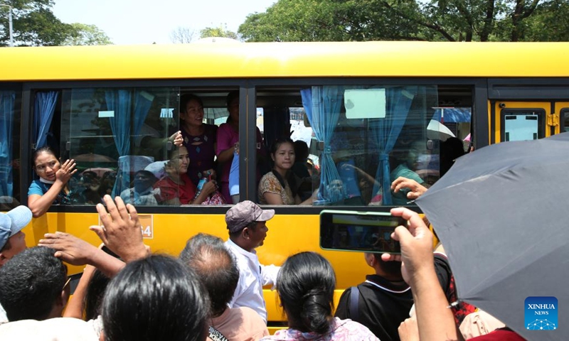 Prisoners who have been granted pardons leave the Insein Prison in Yangon, Myanmar, April 17, 2024. Myanmar's State Administration Council granted amnesty to over 3,000 prisoners on Wednesday, the first day of the traditional Myanmar New Year.(Photo: Xinhua)