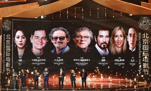 Guests on stage at the opening ceremony of the 14th Beijing International Film Festival in Beijing's Huairou district on April 18 Photo: Li Hao/GT