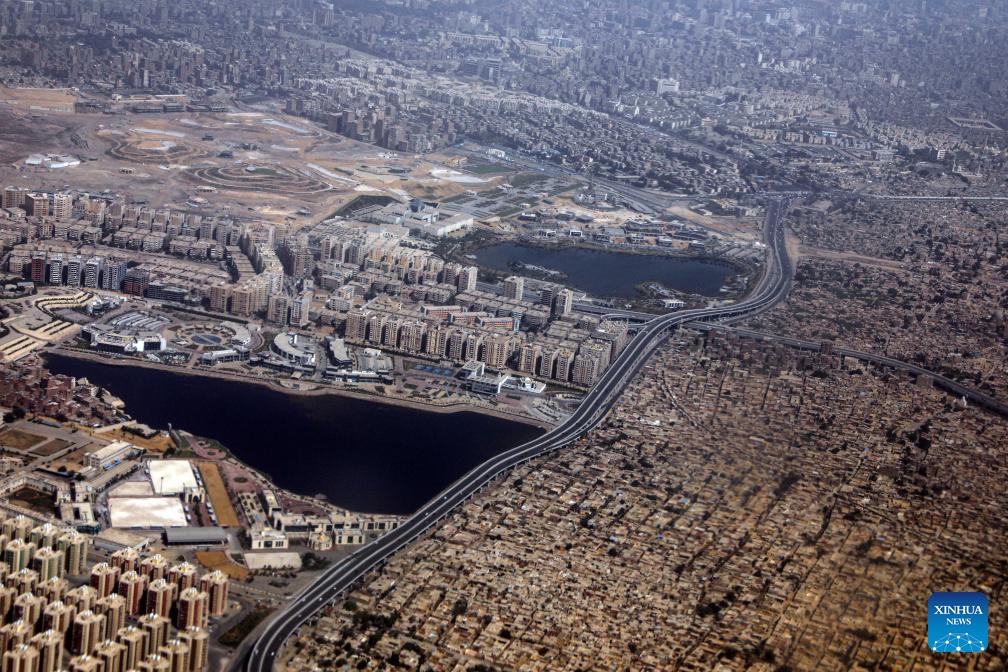 This photo taken on April 23, 2024 from a plane shows a view of Cairo, Egypt.(Photo: Xinhua)