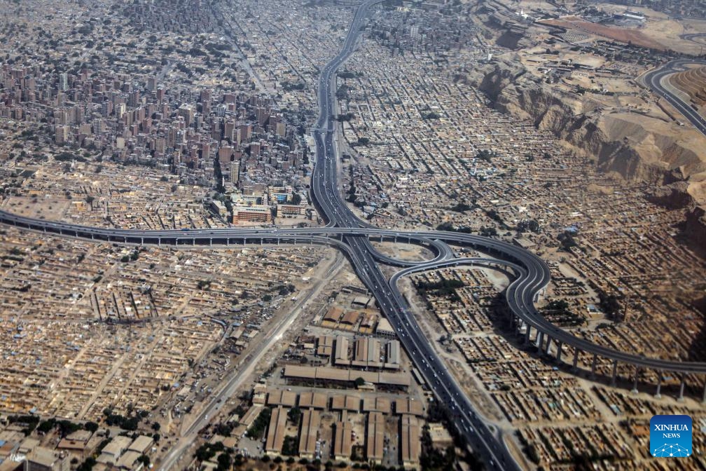This photo taken on April 23, 2024 from a plane shows a view of Cairo, Egypt.(Photo: Xinhua)