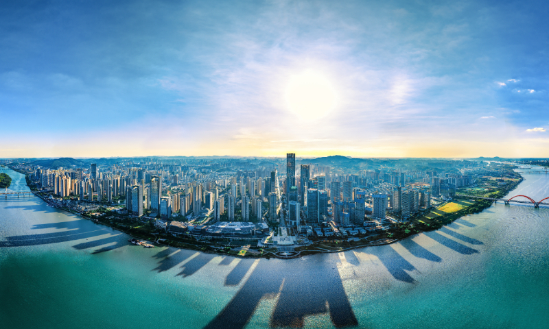 A panoramic view of the Binjiang New City in Changsha, Central China's Hunan Province File photo: VCG