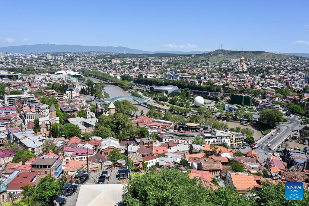 This photo taken on April 22, 2024 shows a city view of Tbilisi, Georgia.(Photo: Xinhua)