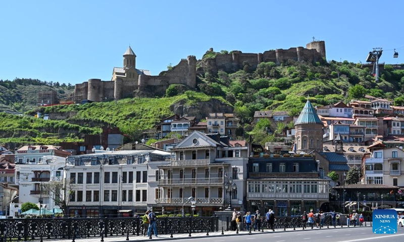 This photo taken on April 22, 2024 shows a street view of Tbilisi, Georgia.(Photo: Xinhua)