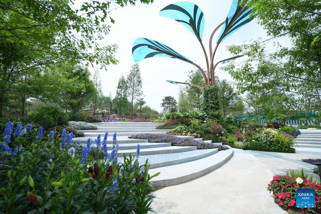 This photo taken on April 26, 2024 shows the Kunming garden of the International Horticultural Exhibition 2024 Chengdu in Chengdu, southwest China's Sichuan Province. The International Horticultural Exhibition 2024 Chengdu opened in Chengdu, capital of southwest China's Sichuan Province, on Friday.(Photo: Xinhua)