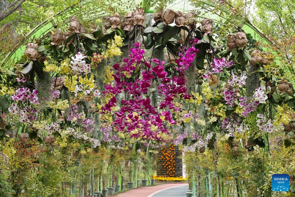 This photo taken on April 25, 2024 shows flowers of the International Horticulture Goyang Korea (IHK) 2024 at Ilsan lake park in Goyang, South Korea. The IHK 2024, one of the representative international flower exhibitions in South Korea, is held here from April 26 to May 12 this year under the theme of Flower in the Earth.(Photo: Xinhua)