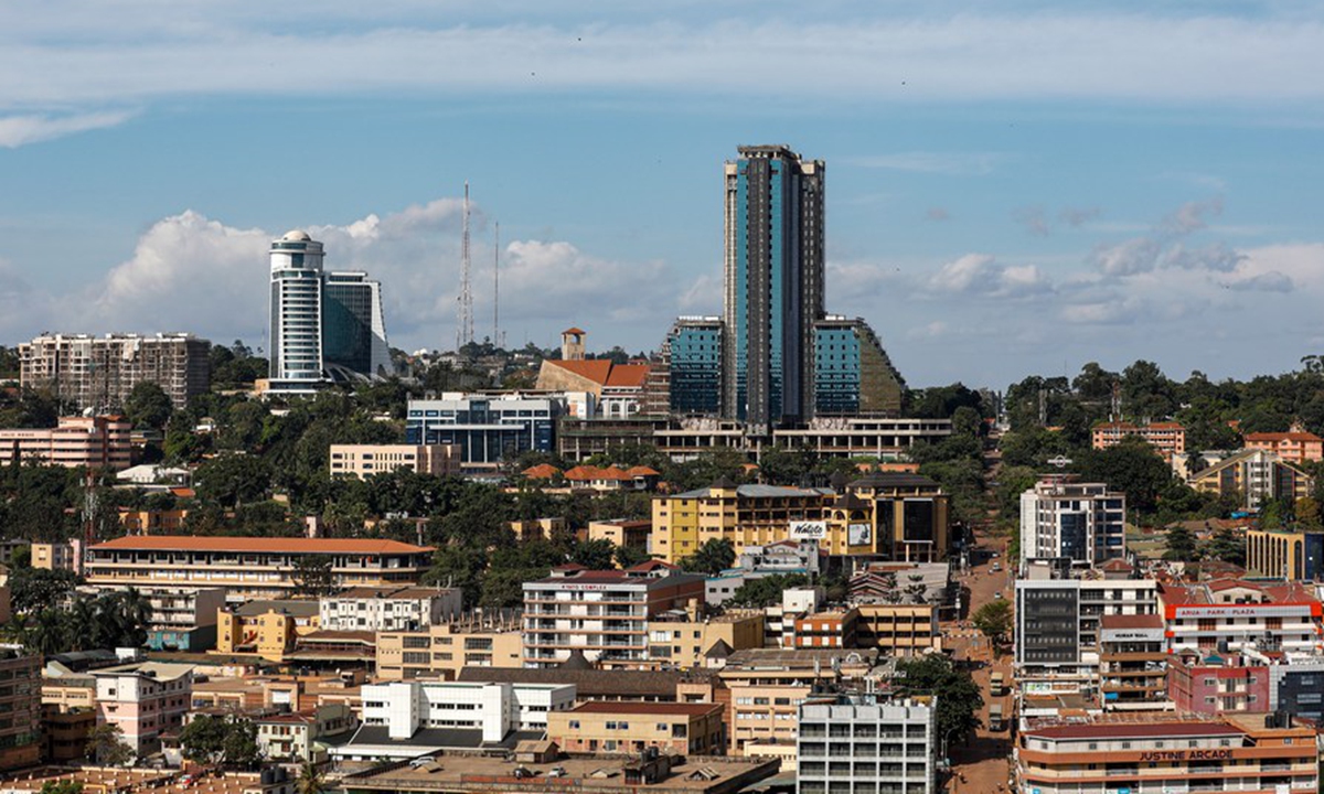 This photo taken on March 31, 2024, shows a city view of Kampala, Uganda. (Xinhua/Li Yahui)


