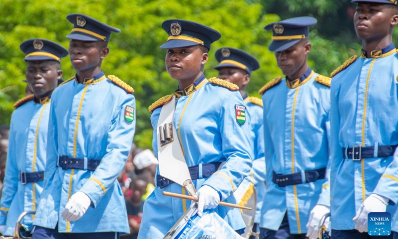 This photo taken on April 27, 2024 shows a military parade marking Togo's Independence Day in Lome, capital of Togo. Photo: Xinhua