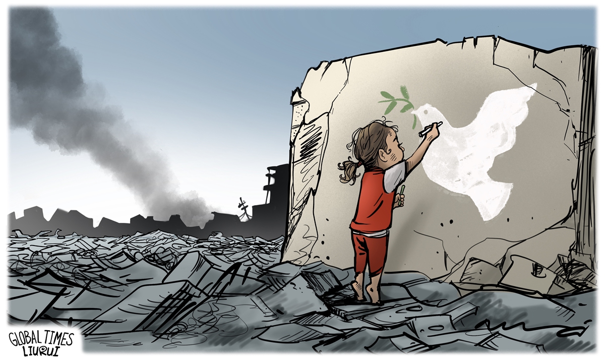 Longing for peace.Illustration: Liu Rui/Global Times