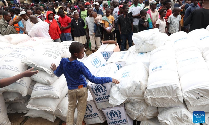 Residents of a slum who were displaced by floods wait for relief supplies at a primary school in Nairobi, Kenya, on April 28, 2024. Kenya has allocated 4 billion shillings (about 30 million U.S. dollars) for immediate response to the devastating flooding caused by heavy rains in several parts of the country, Deputy President Rigathi Gachagua said Friday. (Photo: Xinhua)