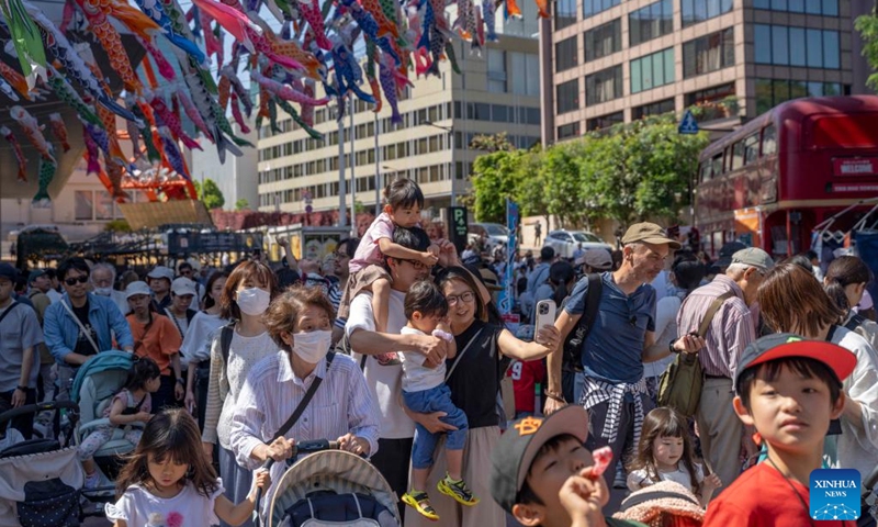 People participate in an event in celebration of the Children's day in Tokyo, Japan, on May 5, 2024. Photo: Xinhua