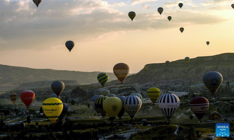 Hot air balloons are seen in Cappadocia, Nevsehir, Türkiye on May 5, 2024. (Mustafa Kaya/Handout via Xinhua)