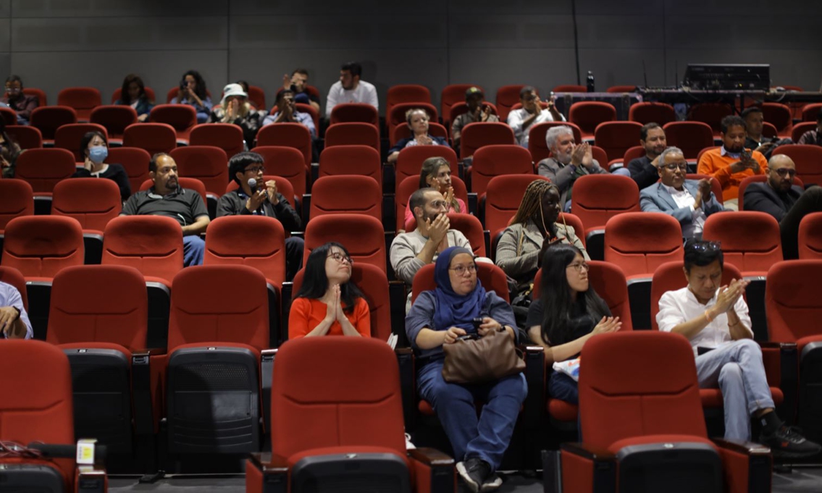 The audience crowd at the screening of Chinese documentary Snow Leopards and Friends Photo: Courtesy of Xi Zhinong