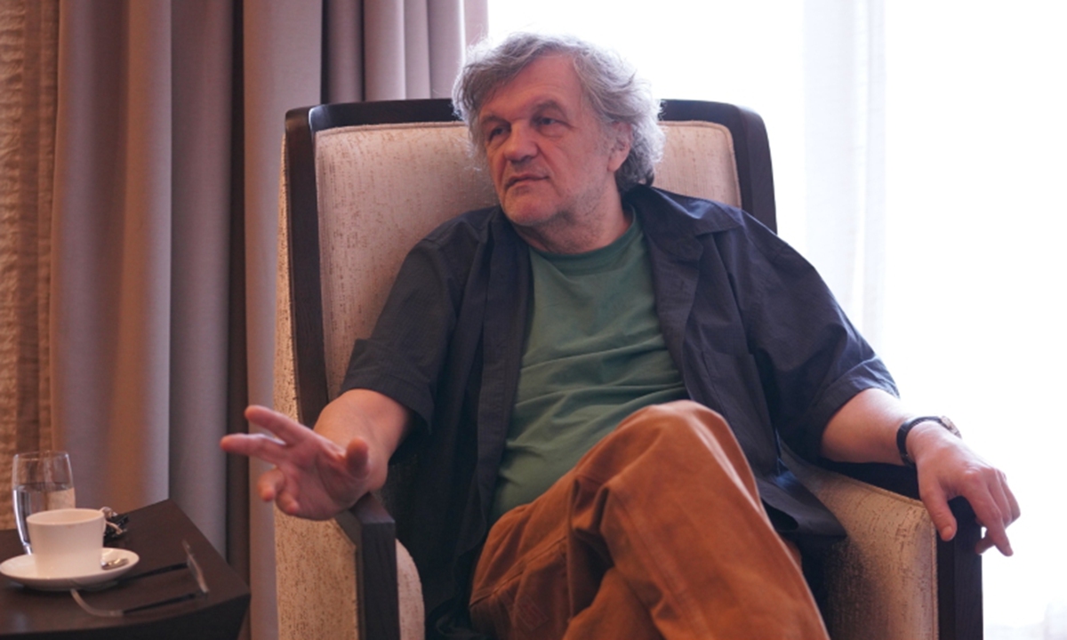 Serbian director Emir Kusturica?during an exclusive interview with the Global Times Photo: Lin Xiaoyi/GT